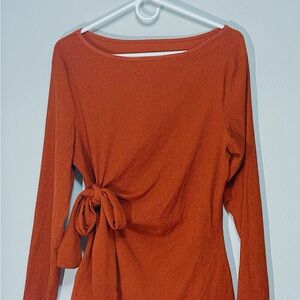 Elegant Rust Long Sleeve Top